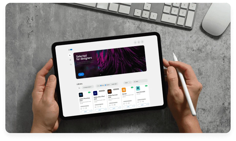 software on tablet