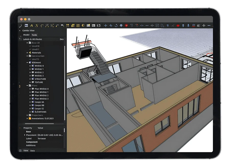 FreeCAD on tablet