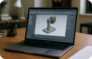 Engineer editing a complex 3D model on a browser-based GPU workstation