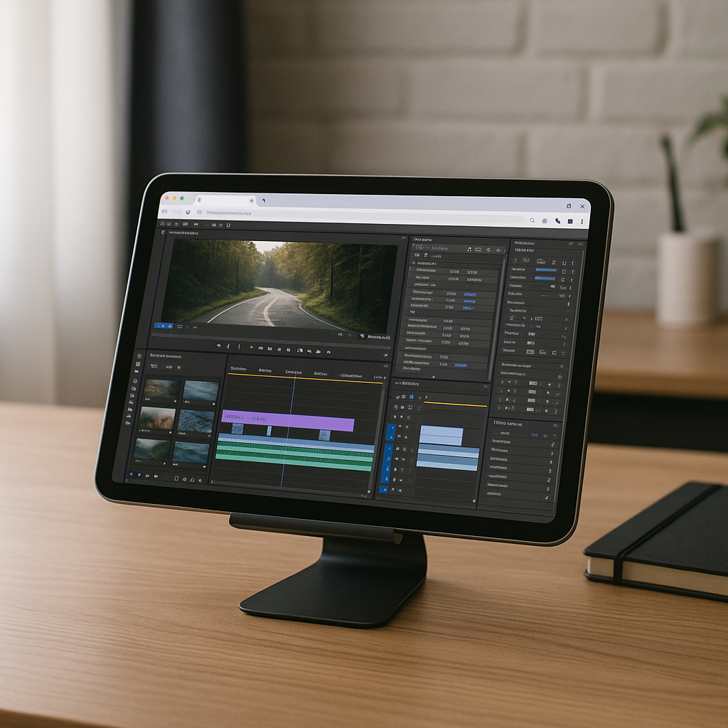 The best way to use Vegas Pro without installation - realistic device from the article topic workspace with professional desktop software