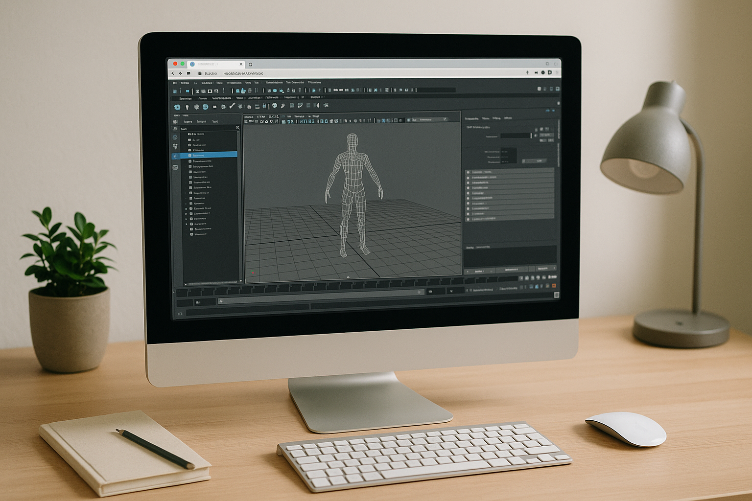 3D artist using Maya on Mac via a browser.