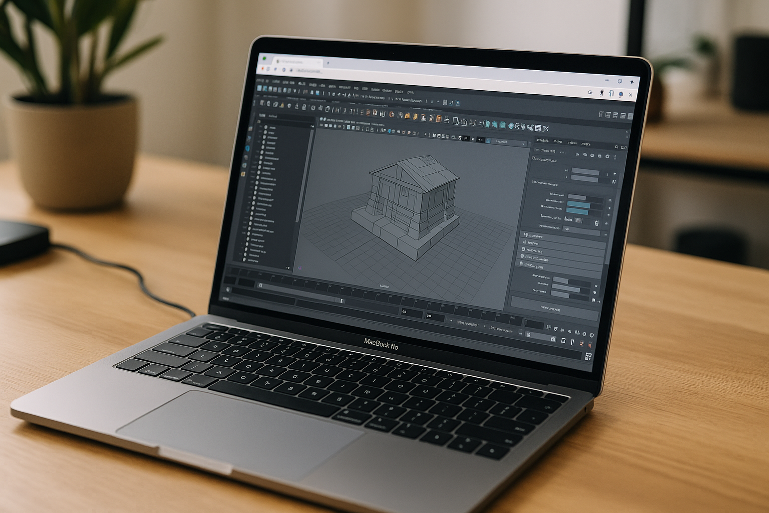 Best Path to Maya on MacBook: Pro GPUs in the Browser - realistic Mac workspace with professional desktop software