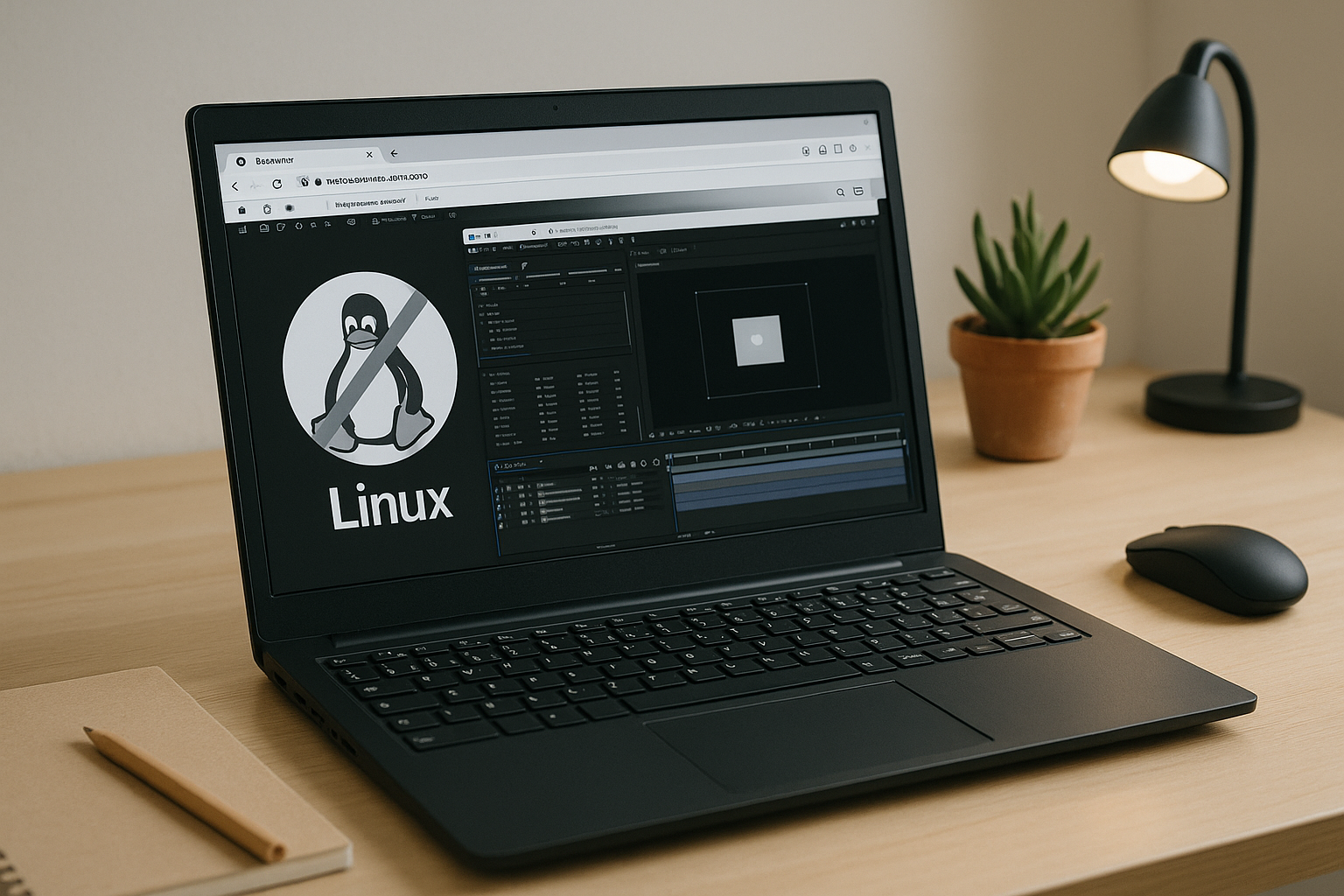 Motion designer using an After Effects alternative on Linux in a browser