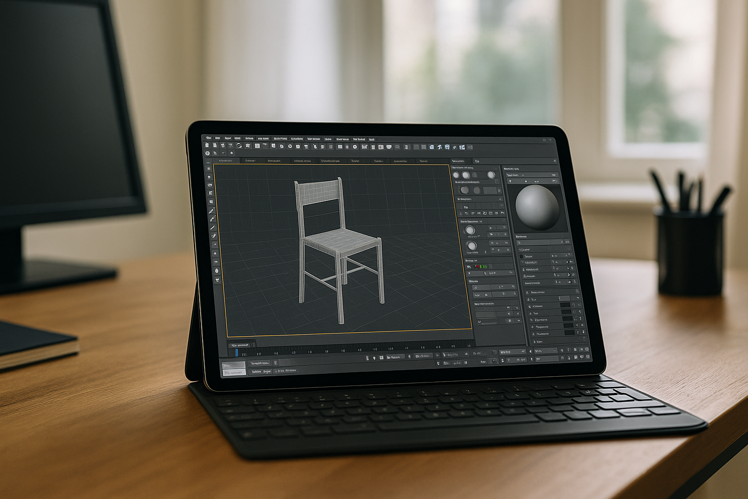 The fastest way to run 3ds Max in browser—without compromises - realistic device from the article topic workspace with 3ds Max