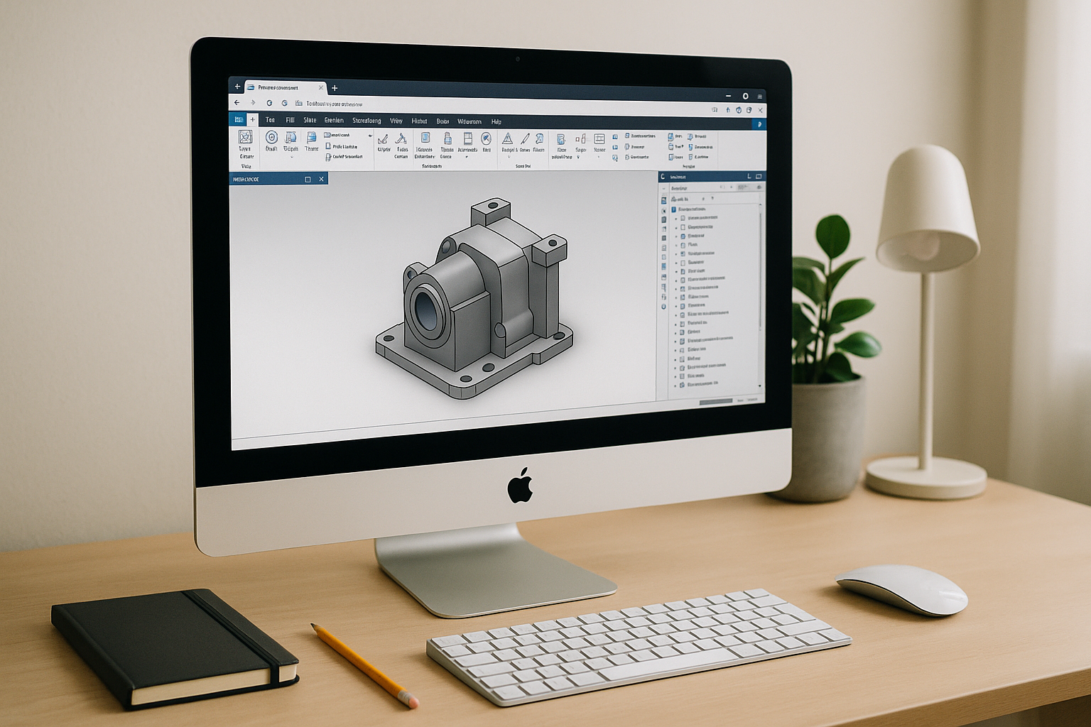 Engineer running Autodesk Inventor on a Mac through a browser workspace