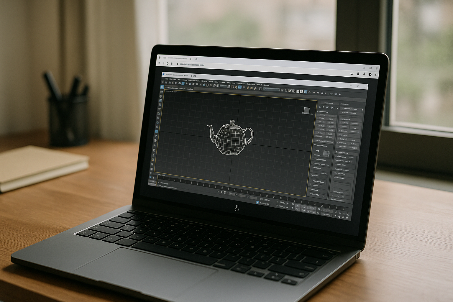 Why a 3ds Max cloud PC Is the Best Way on Linux - realistic Linux laptop workspace with 3ds Max