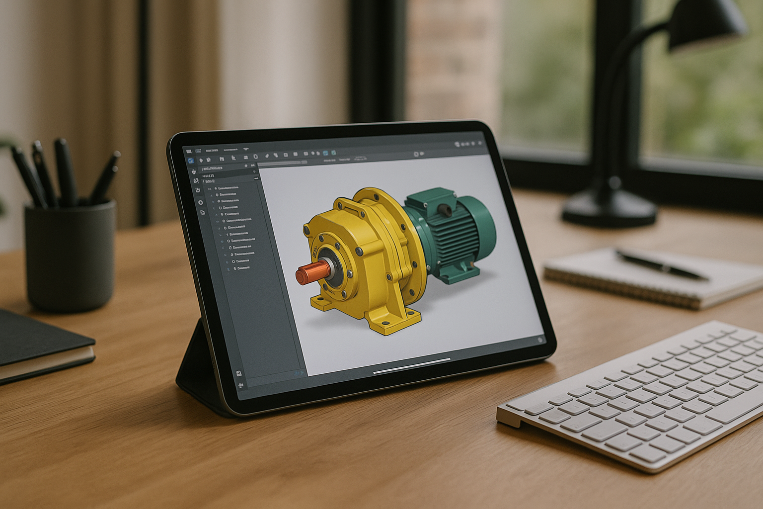 The cloud CAD roadblock: full desktop power with no local launch - realistic device from the article topic workspace with professional desktop software