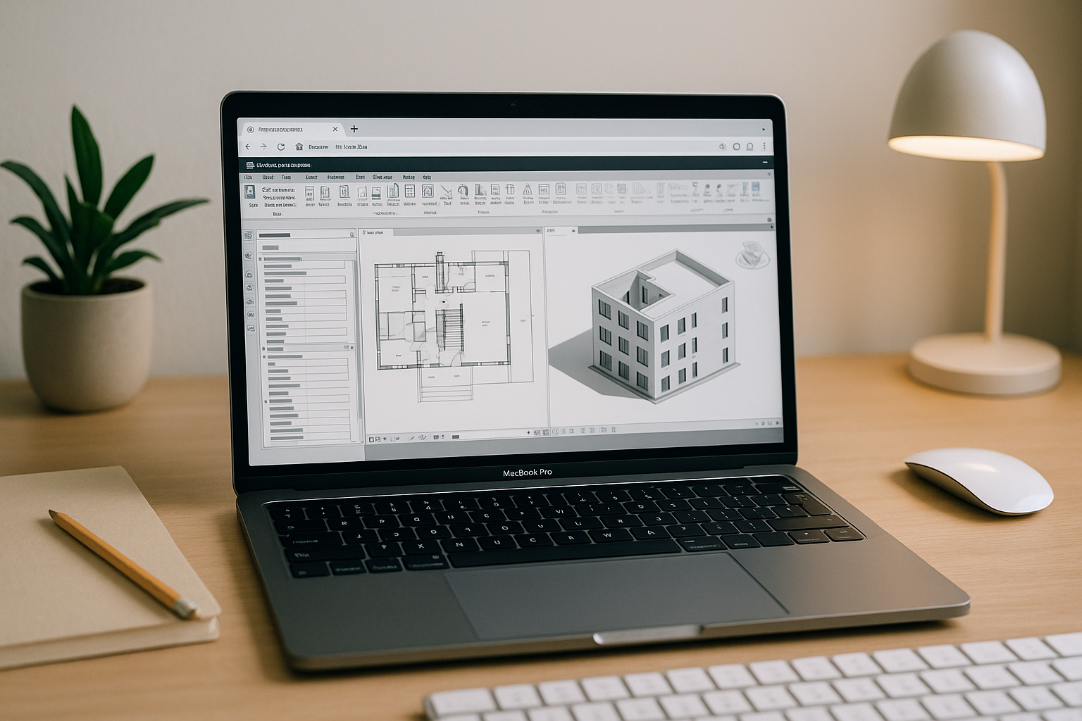 Architect accessing Autodesk Revit through a browser-based cloud workstation