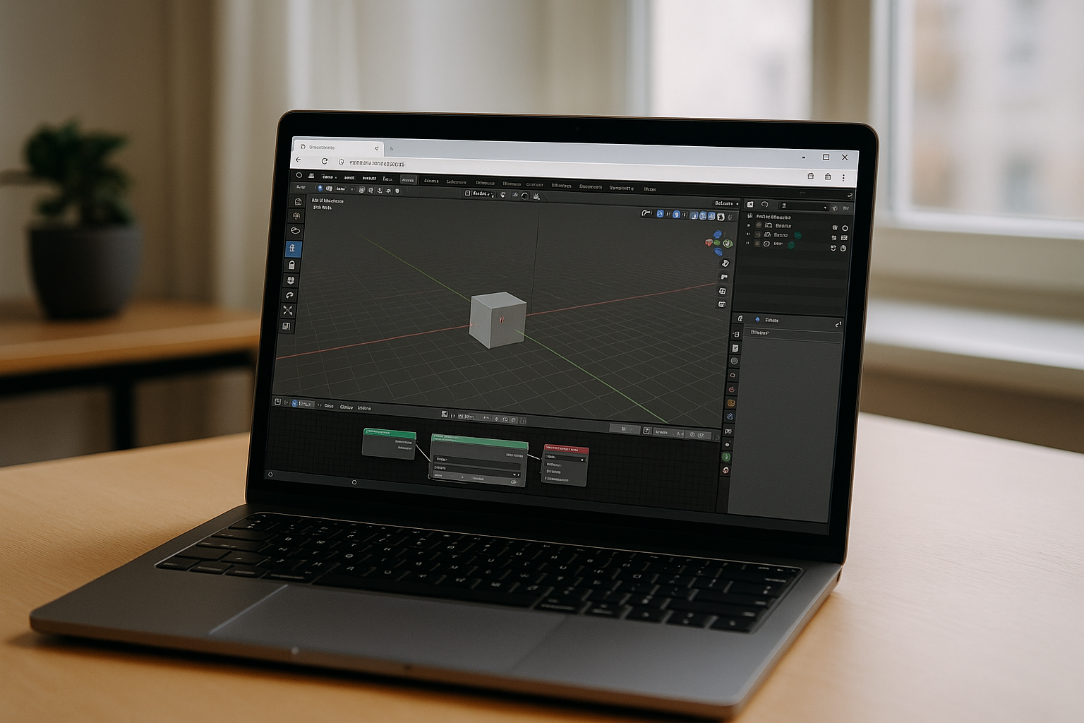 Best approach: a Blender cloud PC you can use from any browser - realistic device from the article topic with Blender