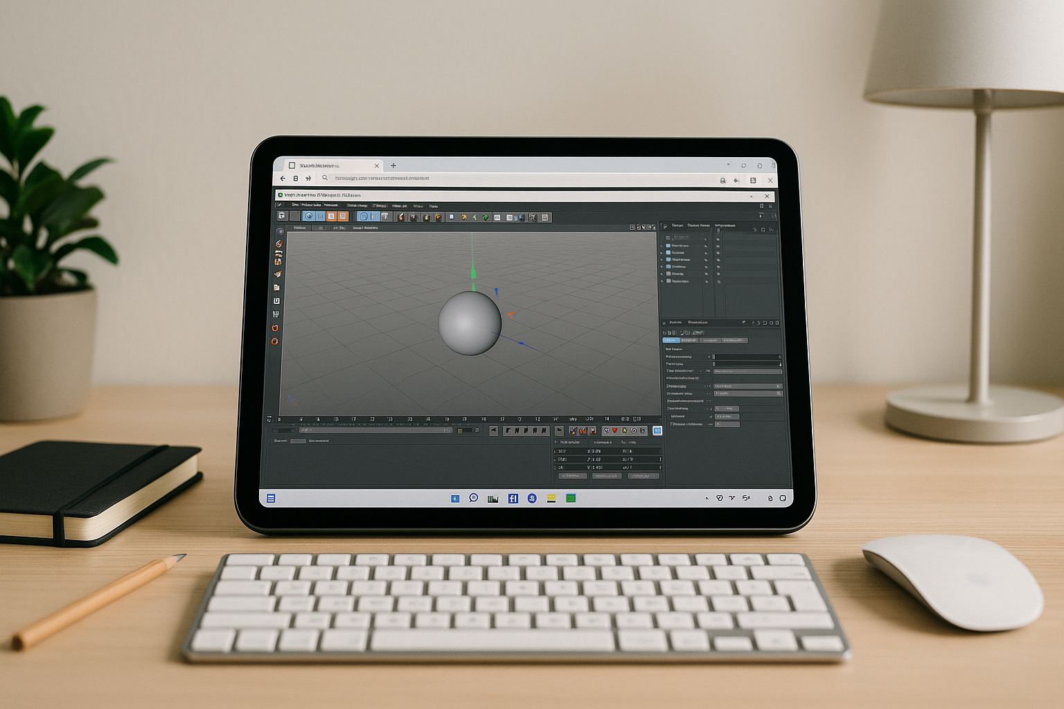 3D artist running Cinema 4D on iPad through a cloud PC workspace