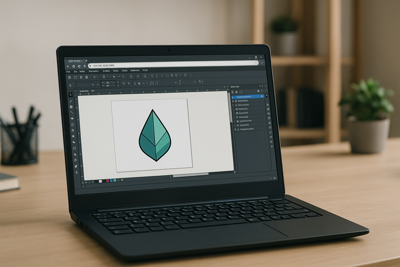 The real pain behind CorelDRAW Linux for production work - realistic Linux laptop workspace with professional desktop software