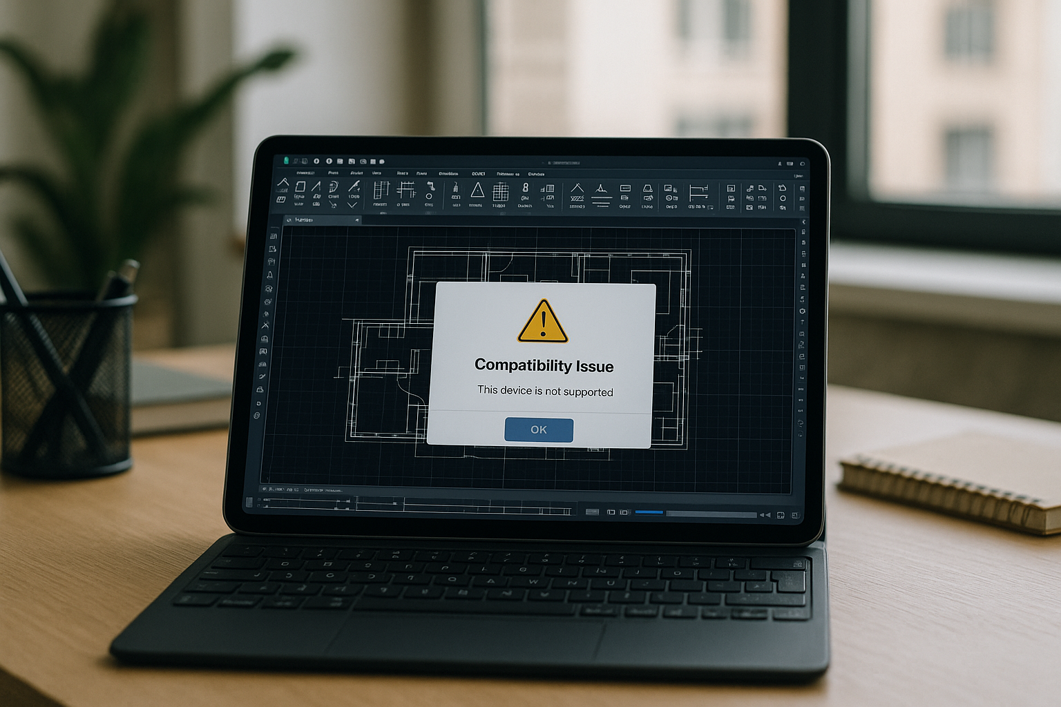 Why an AutoCAD cloud PC Outperforms Hardware Upgrades - realistic device from the article topic workspace with autocad
