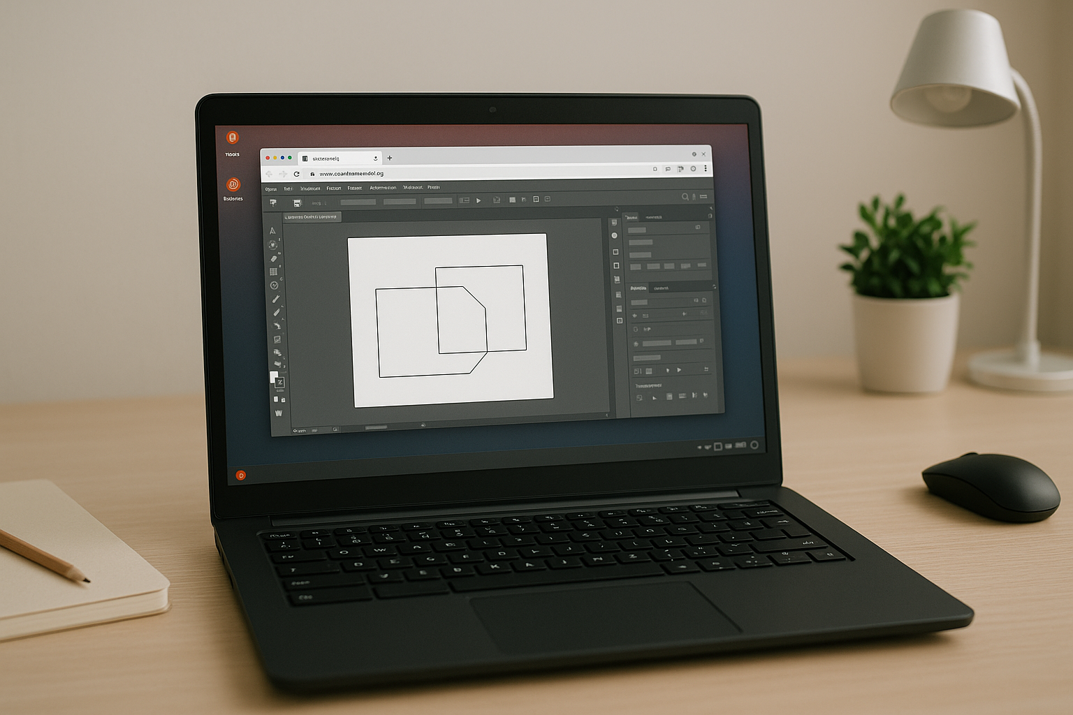 Designer running Adobe Illustrator on Linux through a cloud PC workspace in browser