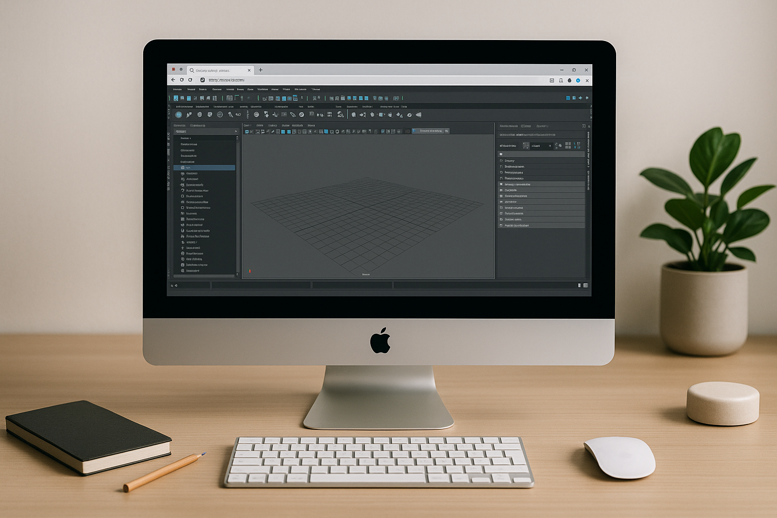 3D artist running Autodesk Maya on Mac through a browser-based cloud PC workspace