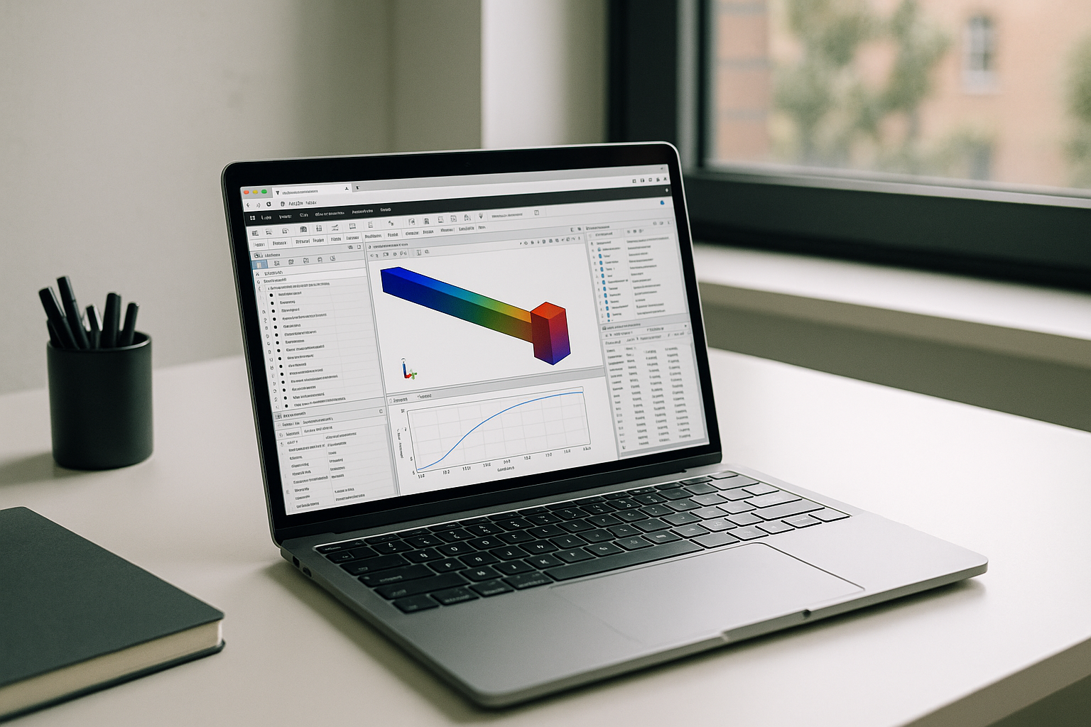 How Aristeem Delivers Ansys Mechanical Without Installation - laptop running professional desktop software