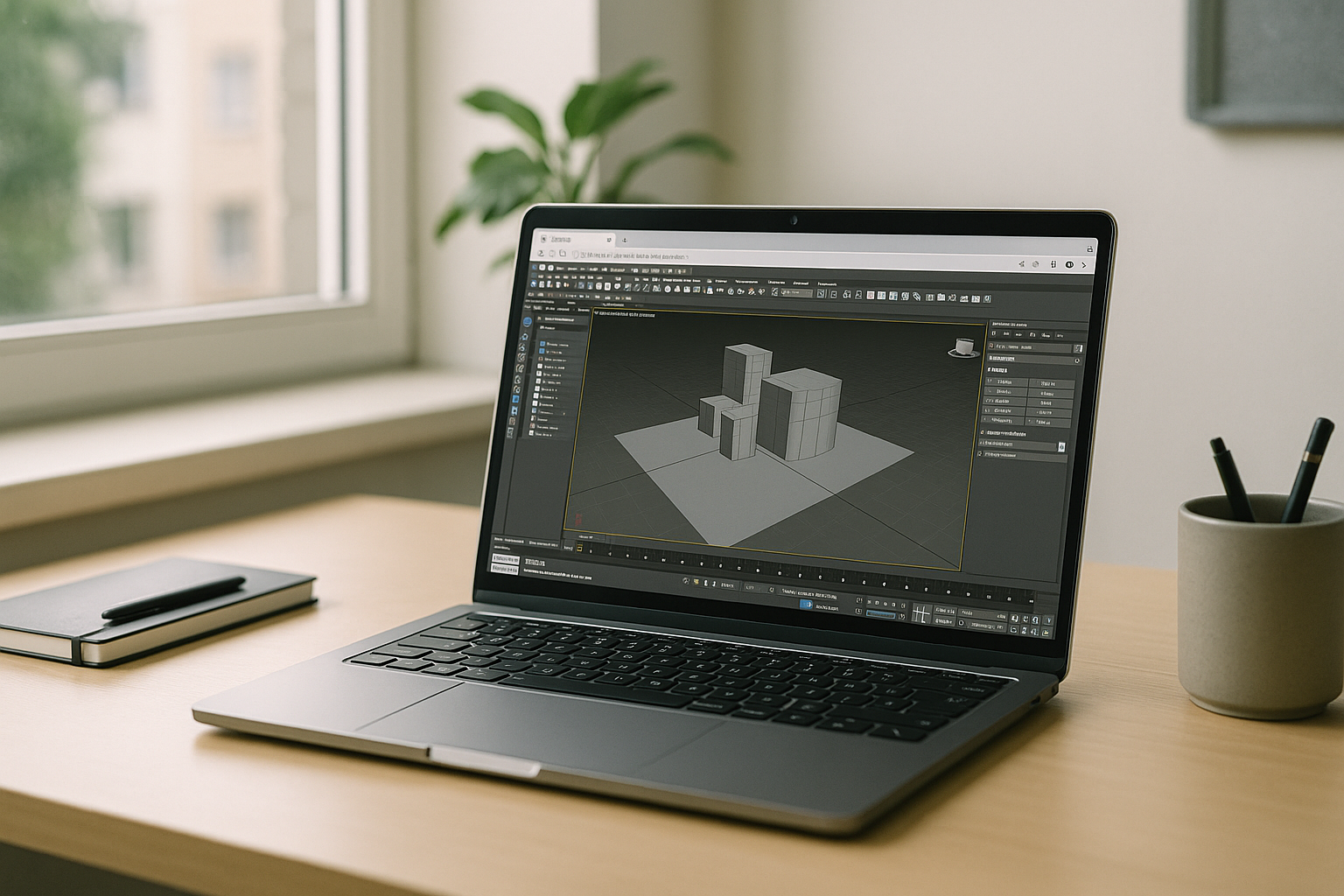 The best way to run 3ds Max in browser for predictable delivery - laptop running professional desktop software