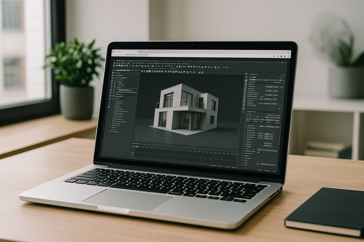 How Aristeem Makes 3D Render Online Instant - laptop running professional desktop software