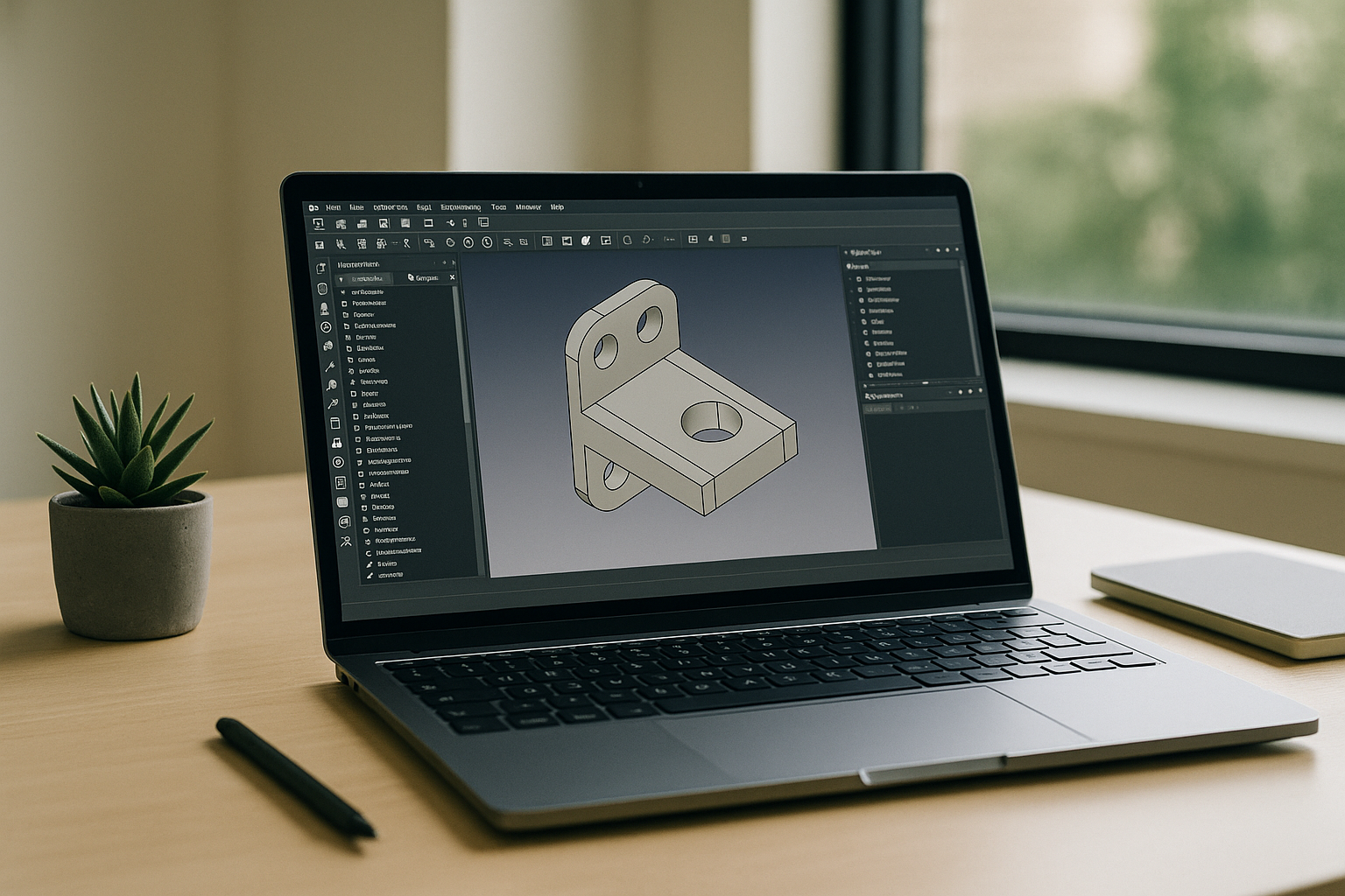 2026 shift: hardware‑independent CAD and FreeCAD online - laptop running professional desktop software