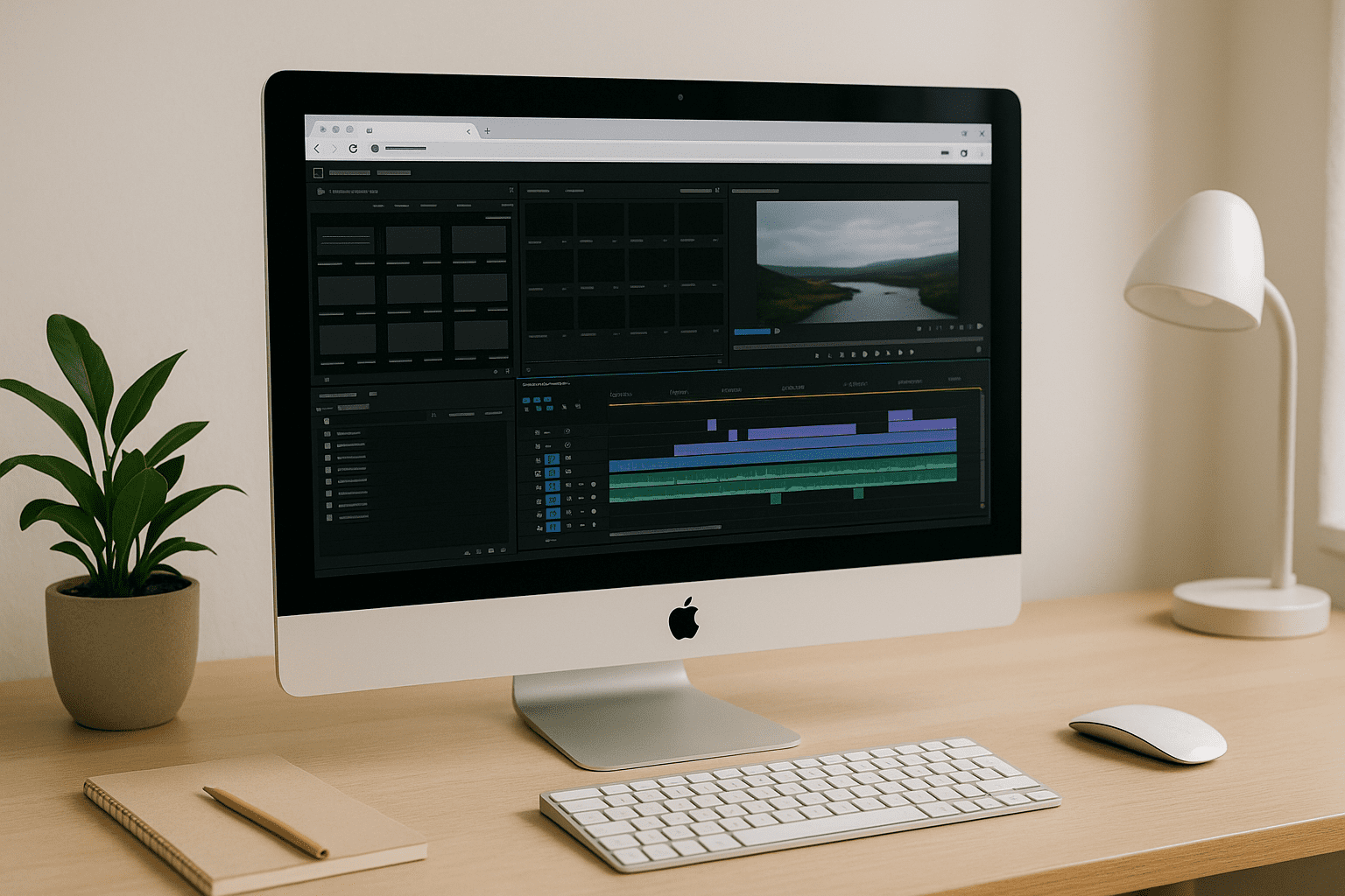 Video editor using Adobe Premiere Pro Editing Software on a cloud PC through a browser