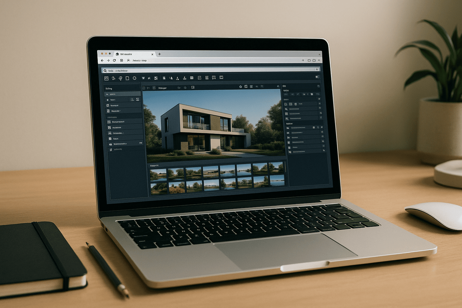 Designer using Lumion for MacBook via a browser-based cloud PC workstation