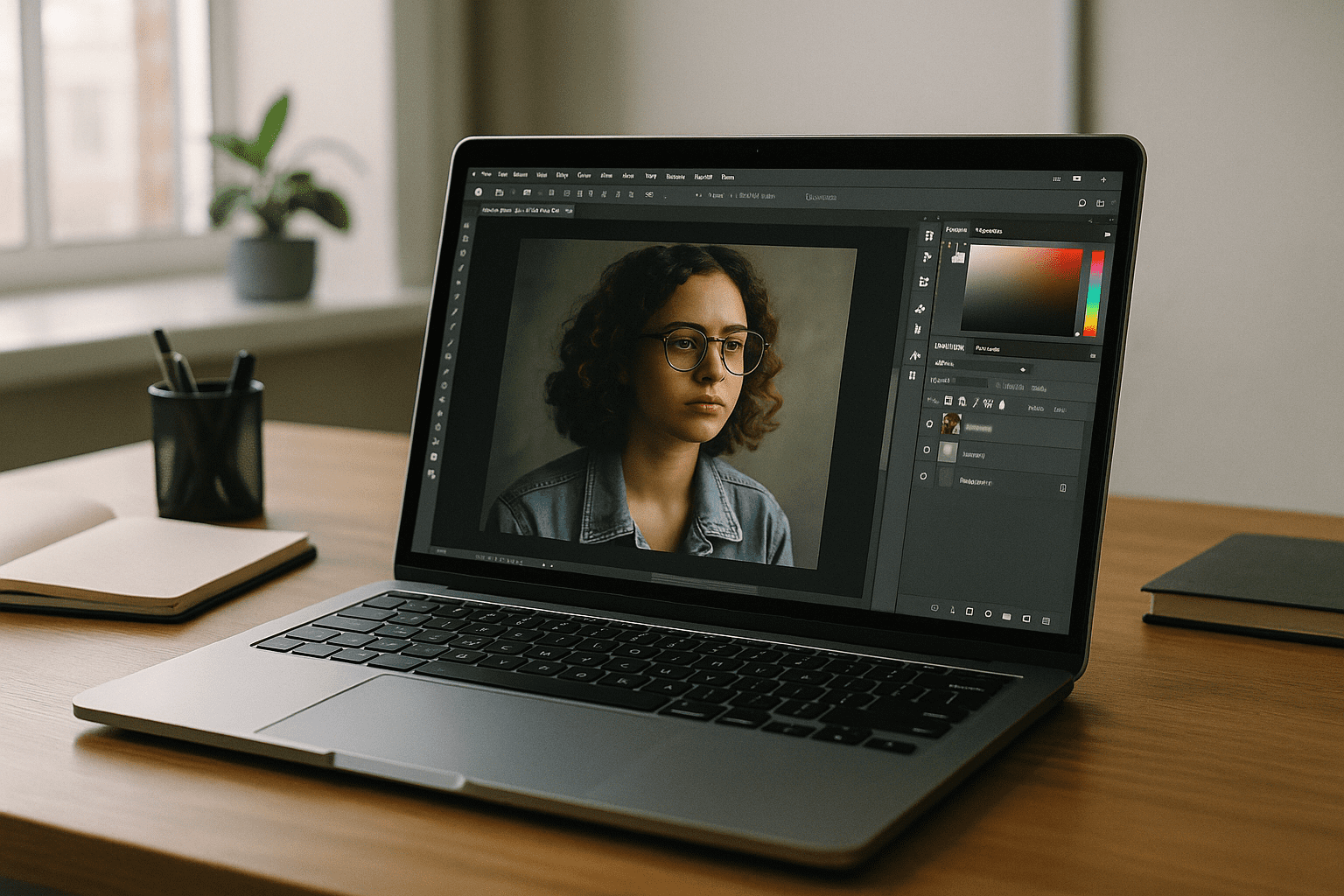 Photoshop in Browser When Installs Are Blocked - laptop running professional desktop software