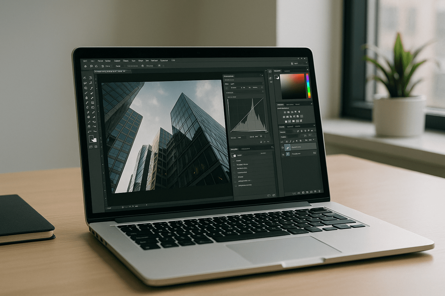 Launch Online Photoshop Software Instantly with Aristeem - laptop running professional desktop software
