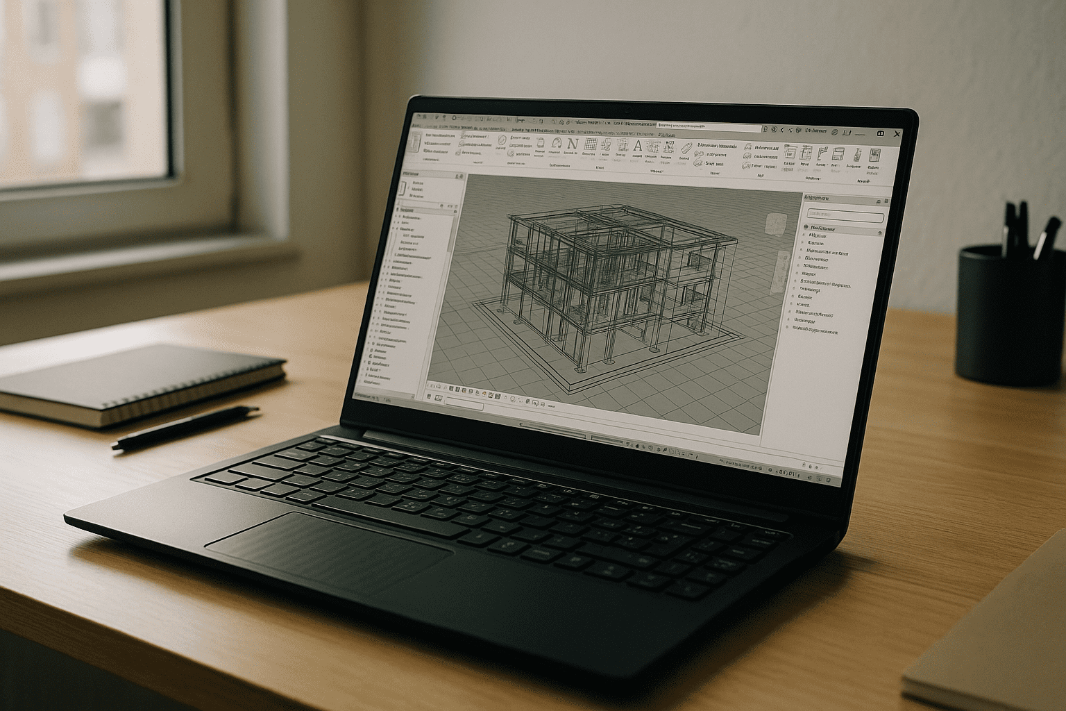 The real challenge of revit online for BIM delivery - laptop running professional desktop software