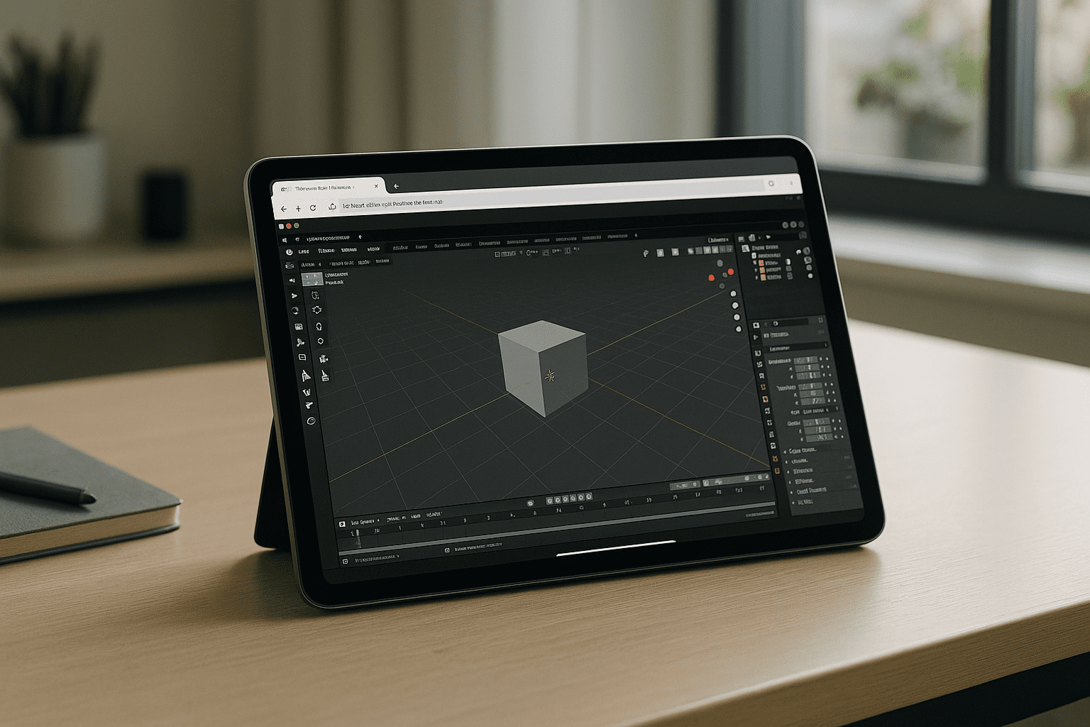 The best way to run Blender on iPad: full desktop in the browser - iPad running professional desktop software