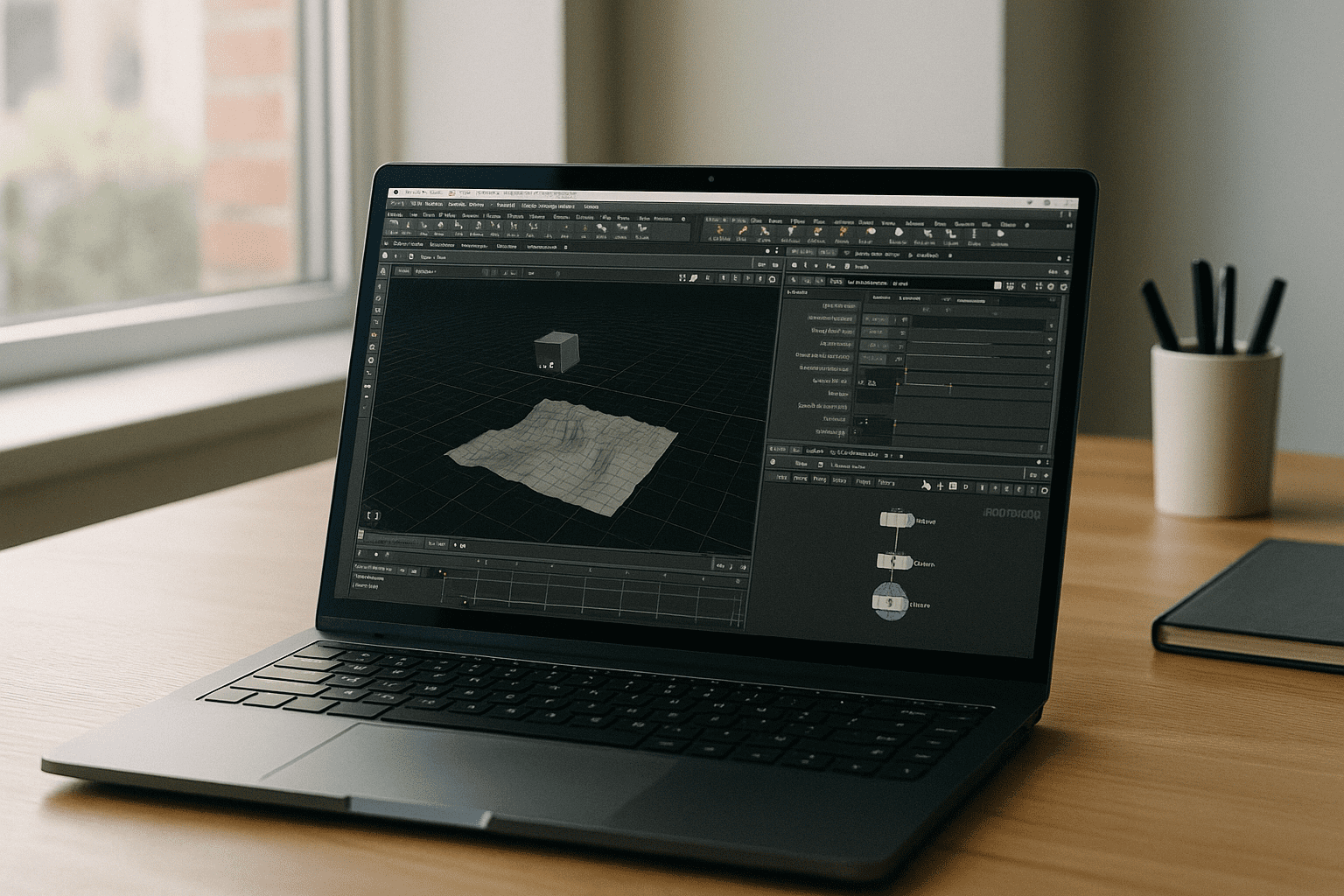 Houdini 3D Without Installs Blocking Your Work - laptop running professional desktop software