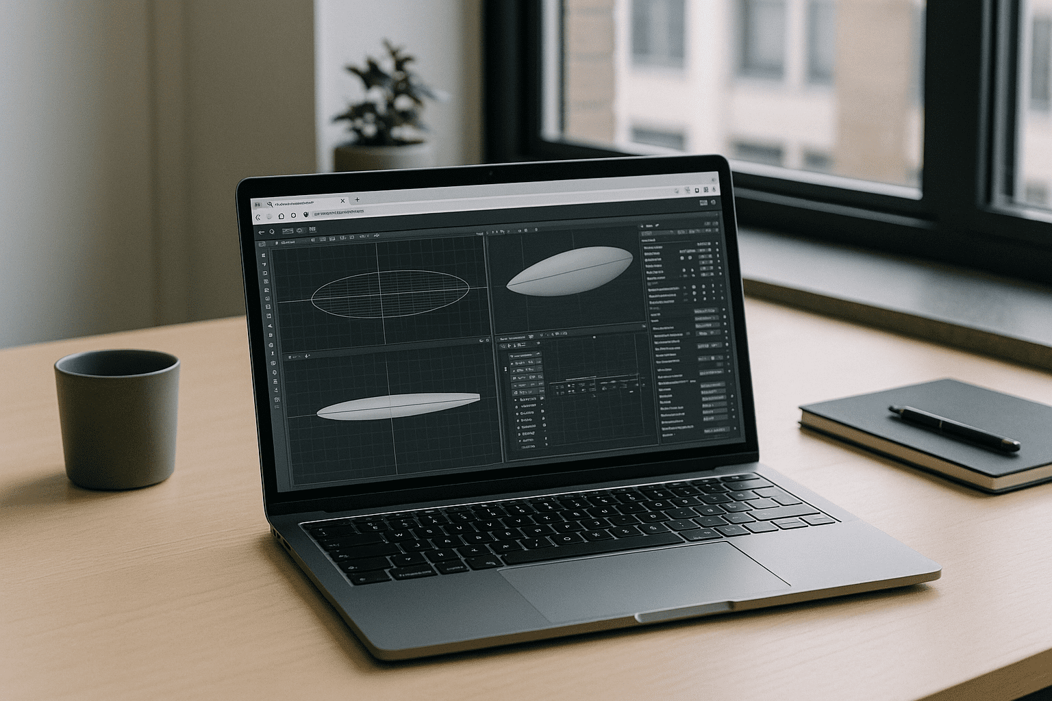How Aristeem Runs SHAPE3D with No Local Installs - laptop running professional desktop software