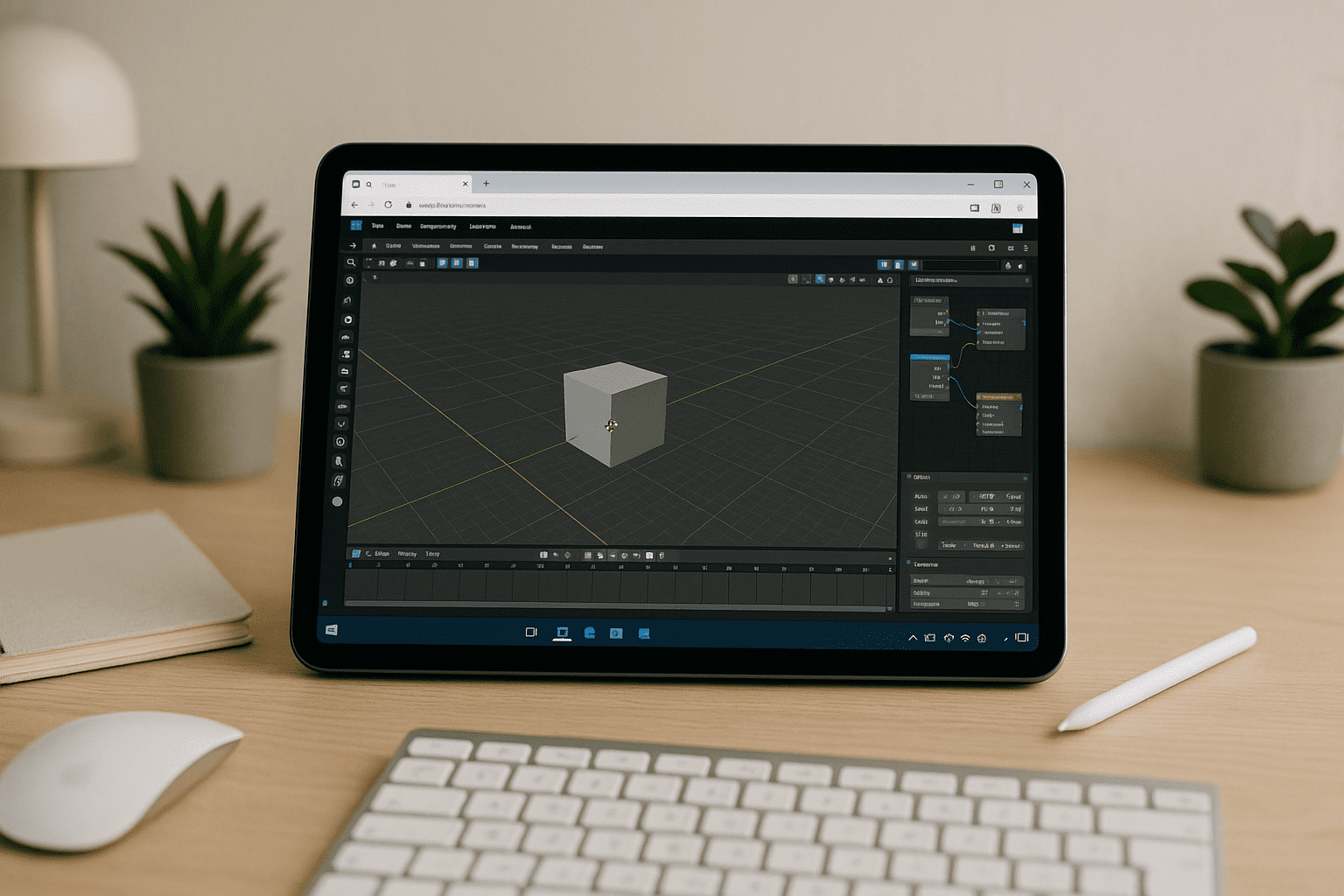 blender for ipad desktop experience running in a browser