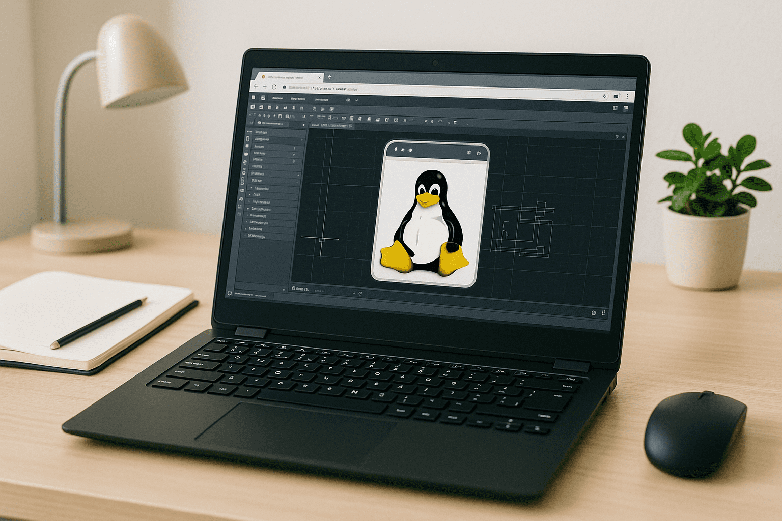 Engineer using AutoCAD Software for Linux through a cloud PC workspace in a browser