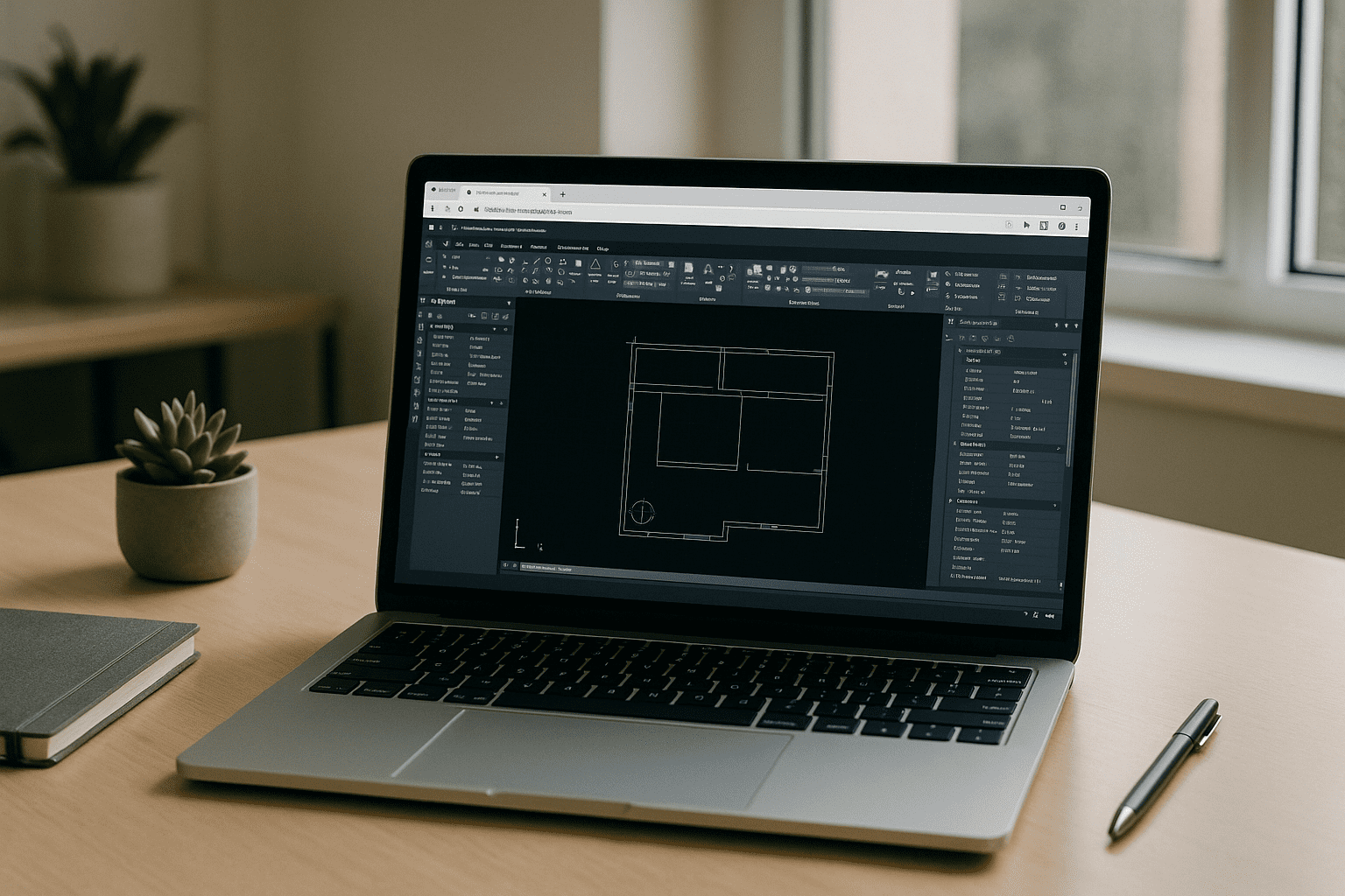 The Best Way to run AutoCAD on Linux With No Installs - laptop running professional desktop software