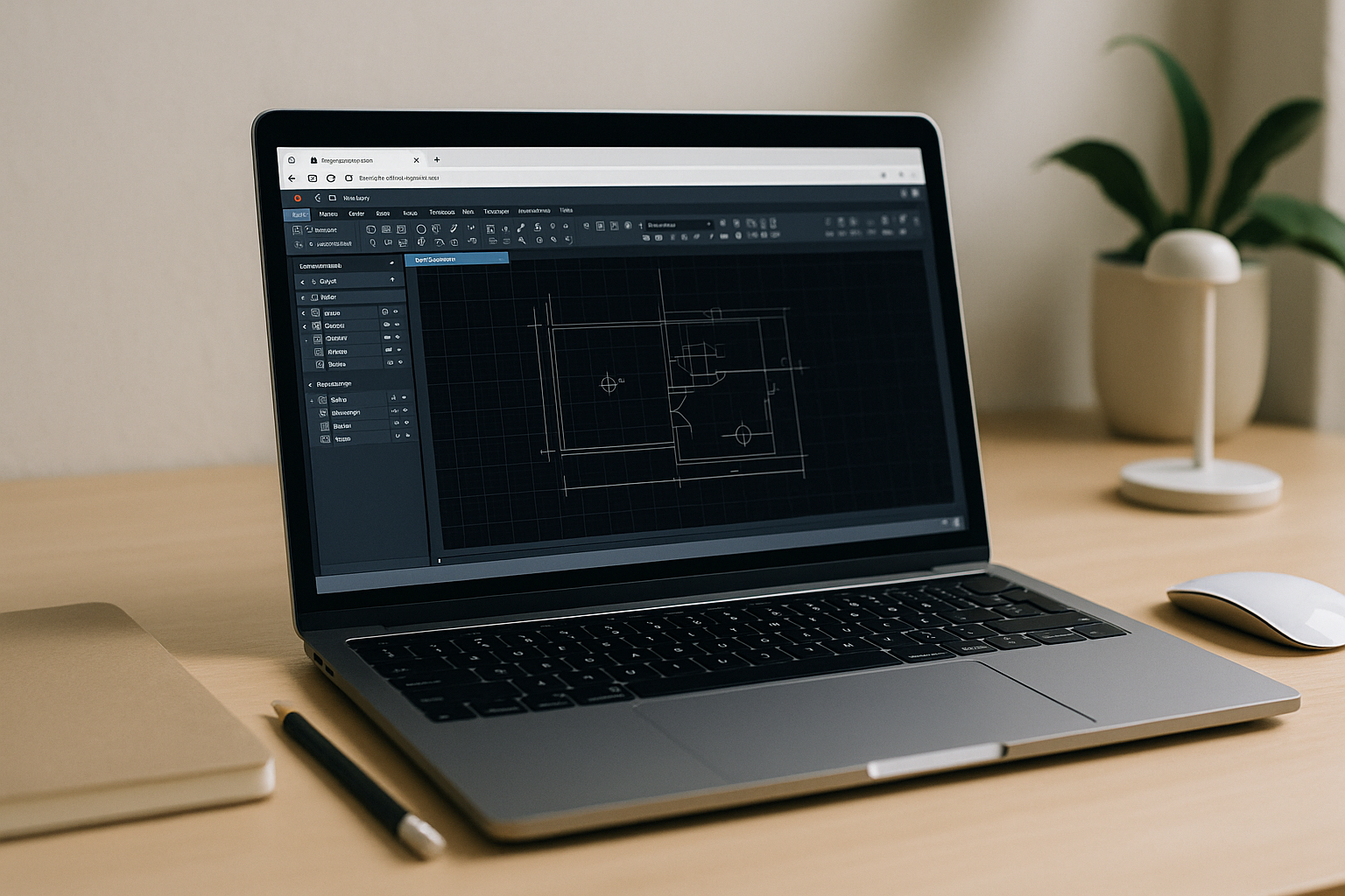 AutoCAD for Mac running in a web browser on macOS