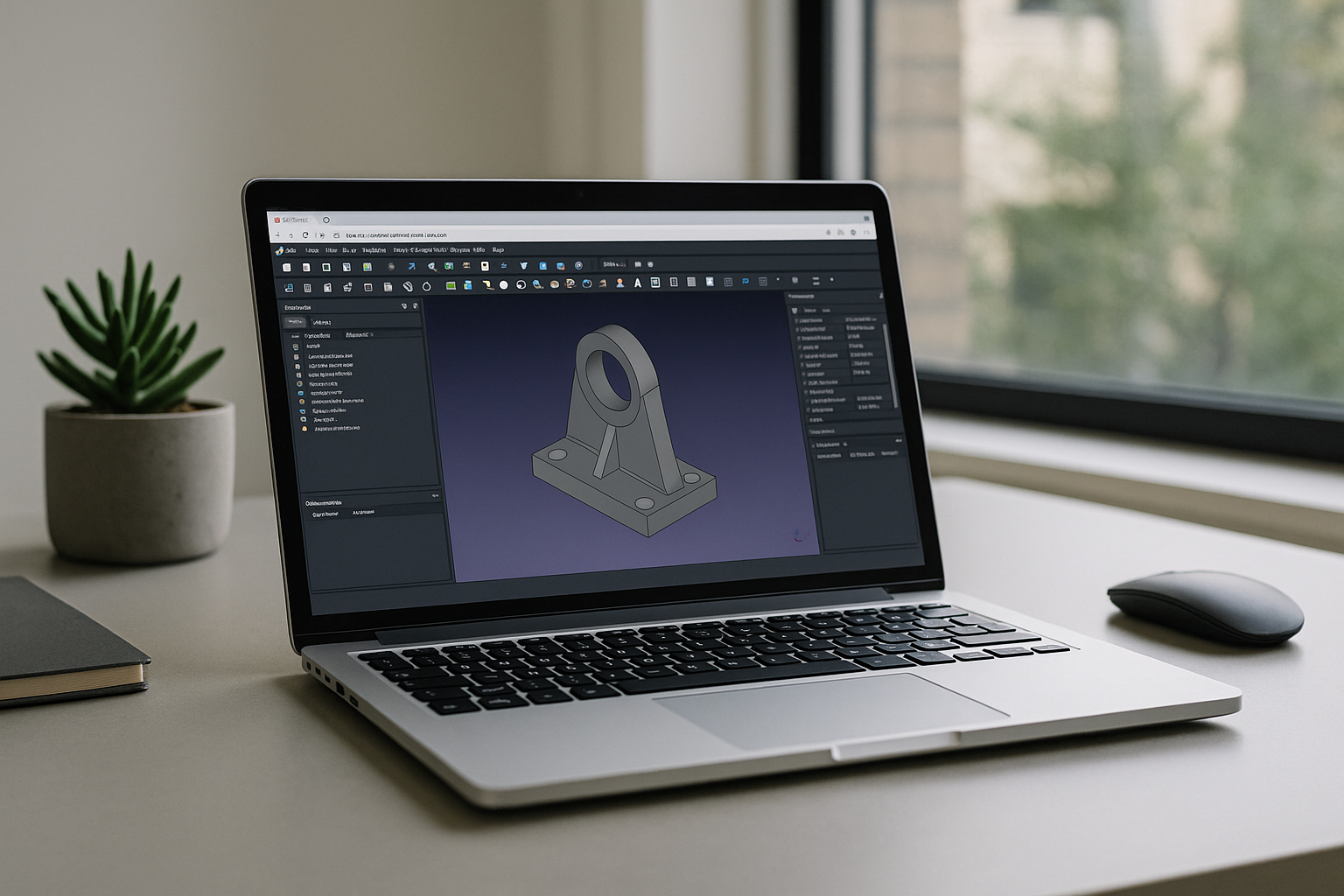 Run Software FreeCAD Online Instantly with Aristeem - laptop running professional desktop software