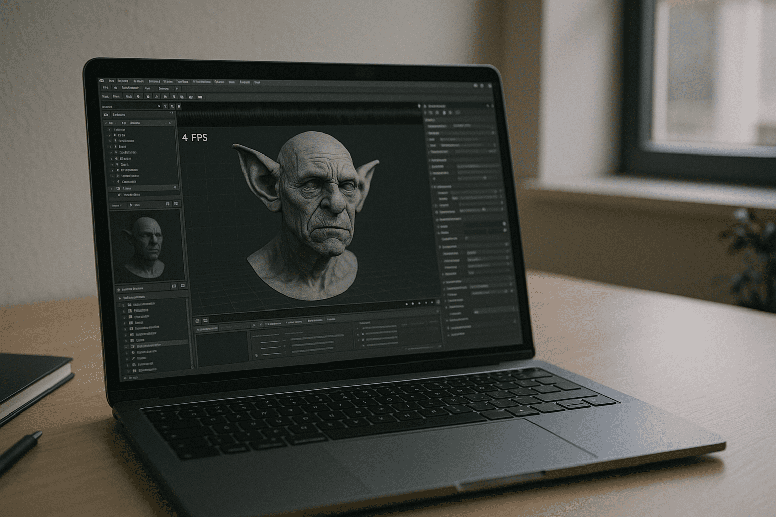 Marmoset Toolbag 5 running on a cloud GPU in a browser-based desktop workspace