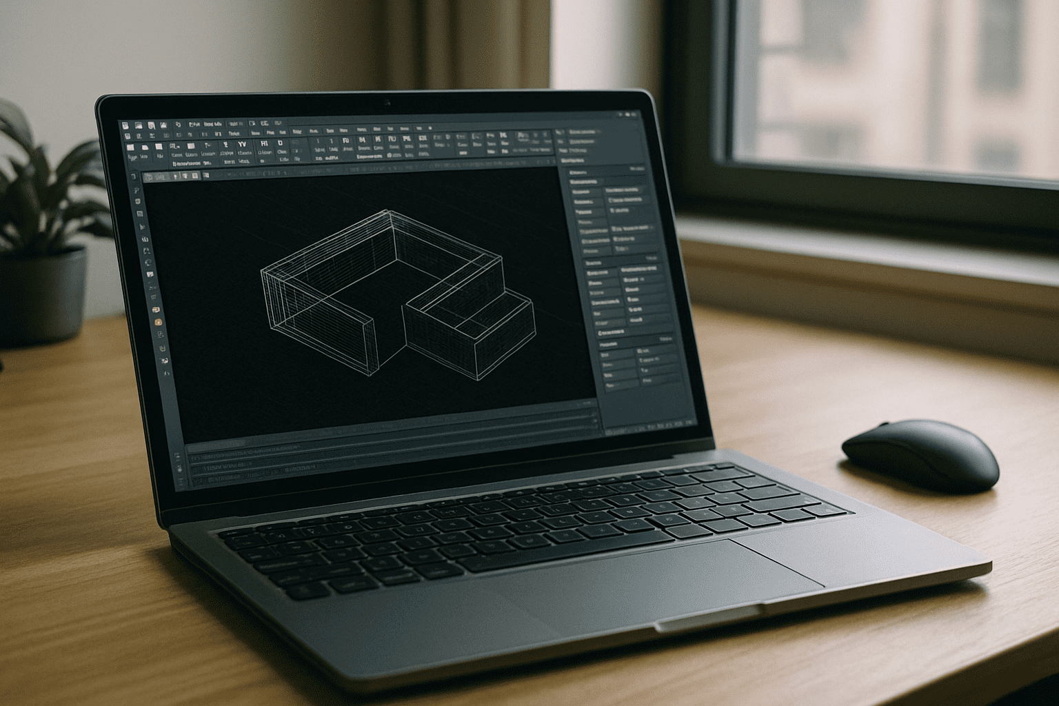 Cloud Based AutoCAD for Locked-Down and Weak Devices - laptop running professional desktop software