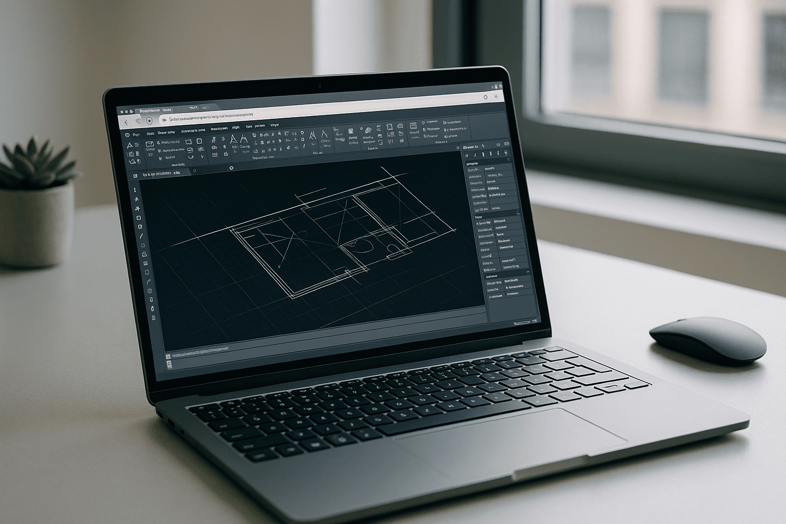 Run Full Cloud Based AutoCAD With Aristeem - laptop running professional desktop software