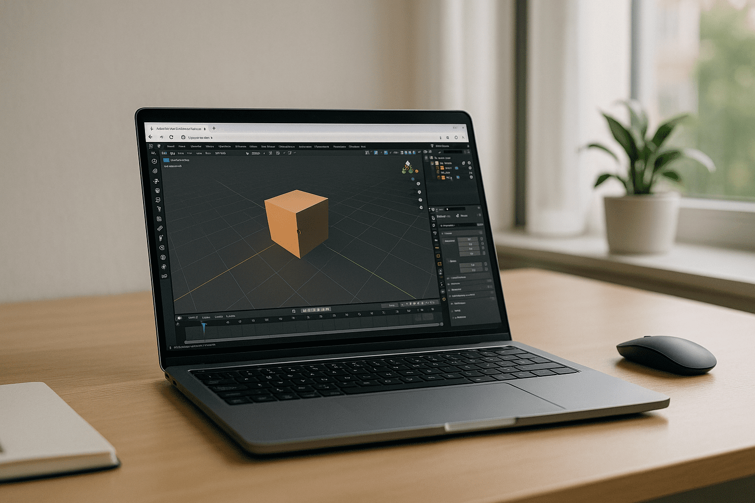 The Best Way to Use Blender in Browser Without Compromise - laptop running professional desktop software