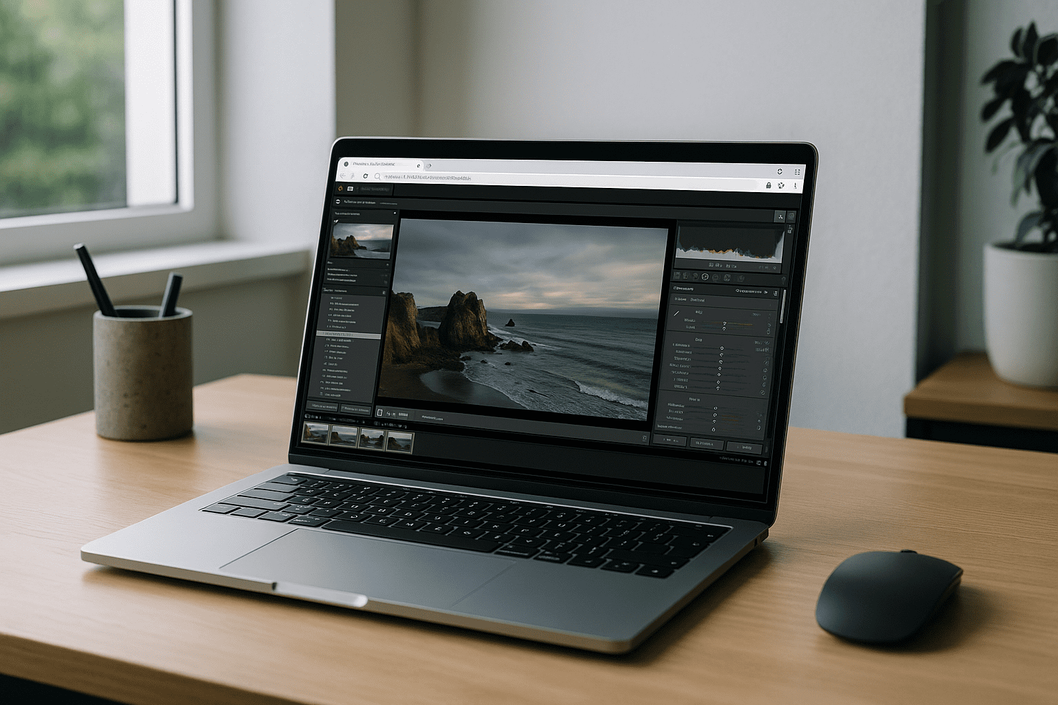 How Aristeem Runs Lightroom and Lightroom Classic Without Local Installs - laptop running professional desktop software