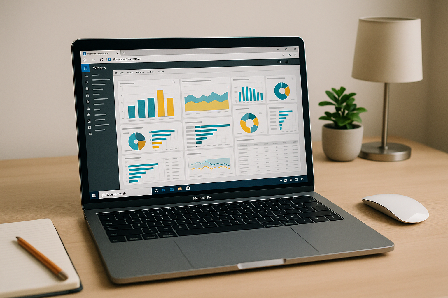Analyst using Power BI Desktop Mac Download through cloud PC in a browser workspace