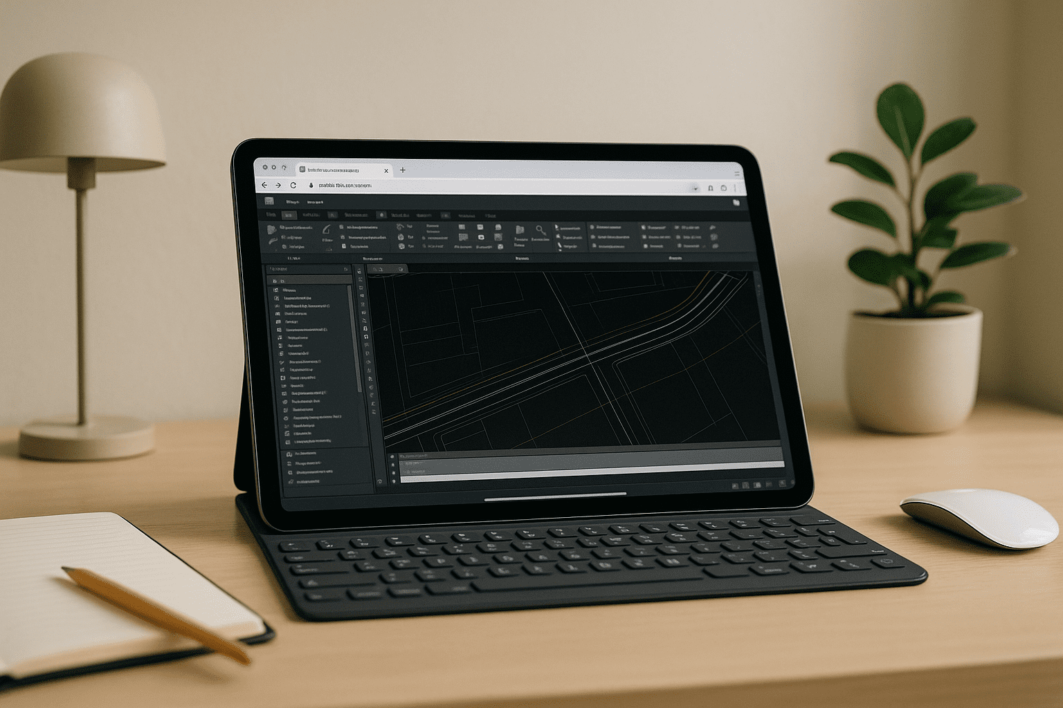 Engineer reviewing Civil 3D requirements while running CAD tools on a secure cloud PC