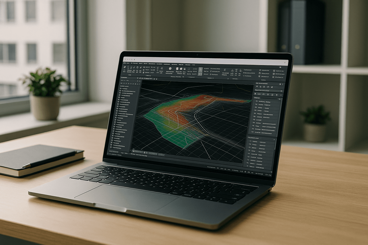 How Aristeem Meets Autodesk Civil3D Requirements Instantly - laptop running professional desktop software