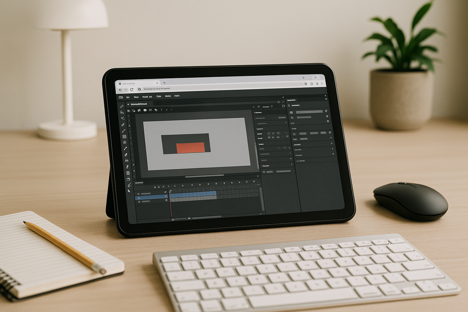 Animator using Adobe Animate for Android through a cloud PC in a browser