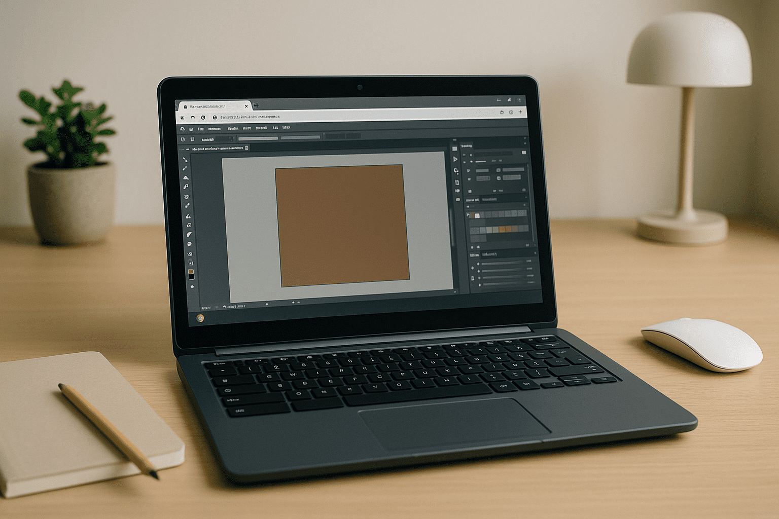 Designer using Adobe Illustrator Online on a cloud PC from a web browser