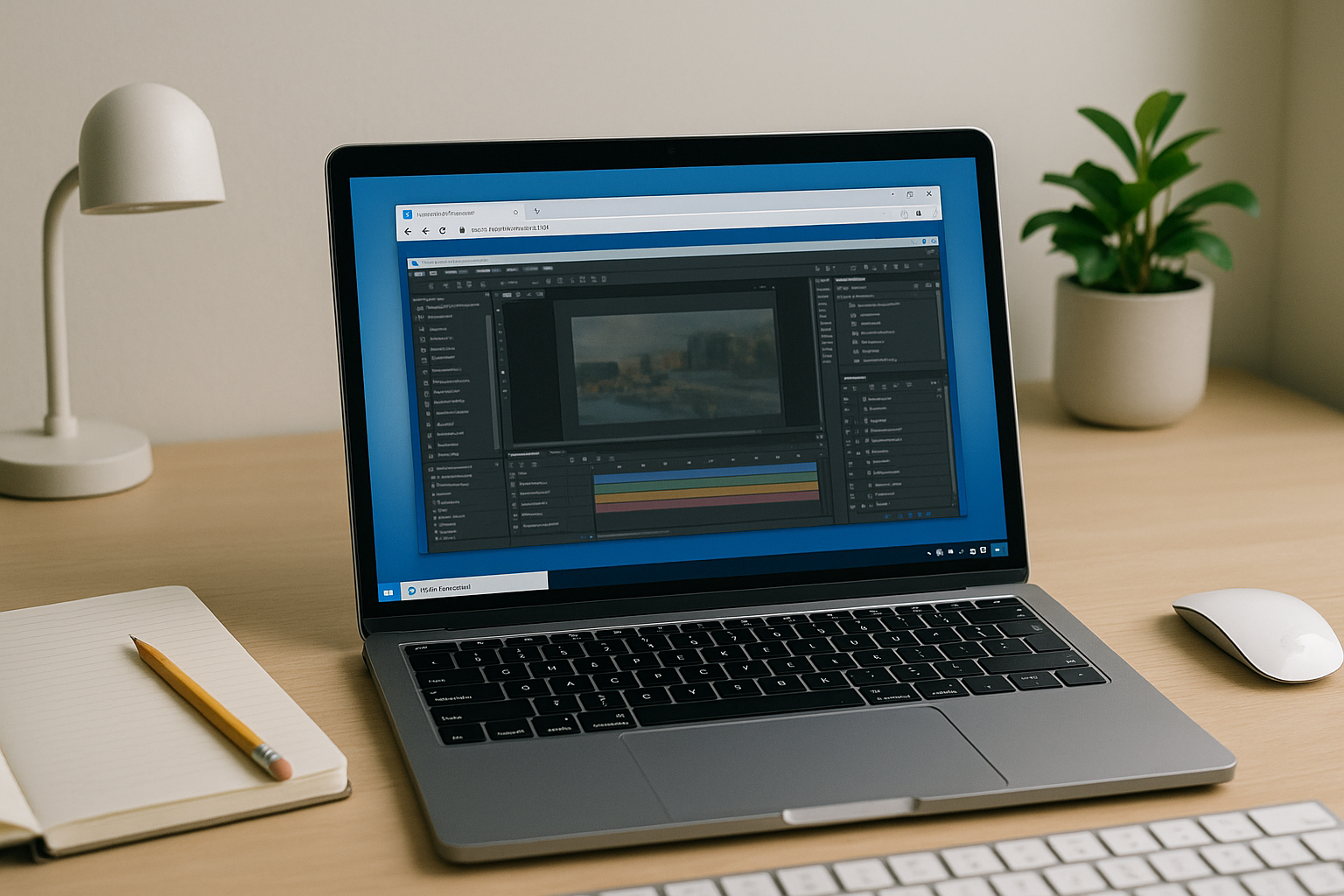 Windows virtual machine for Mac shown running in a browser tab on a Mac