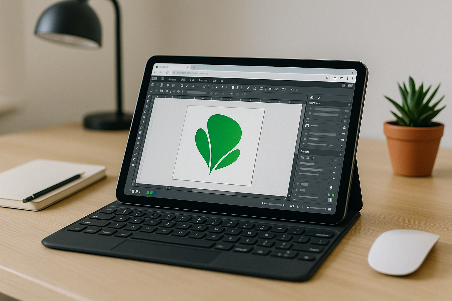 Designer running software CorelDRAW in browser using cloud PC workspace
