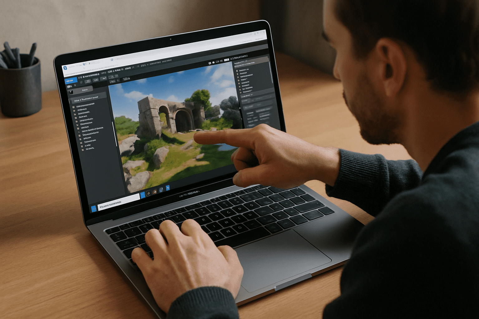 MacBook user running a Windows Virtual Machine for Mac through a browser-based cloud PC workspace