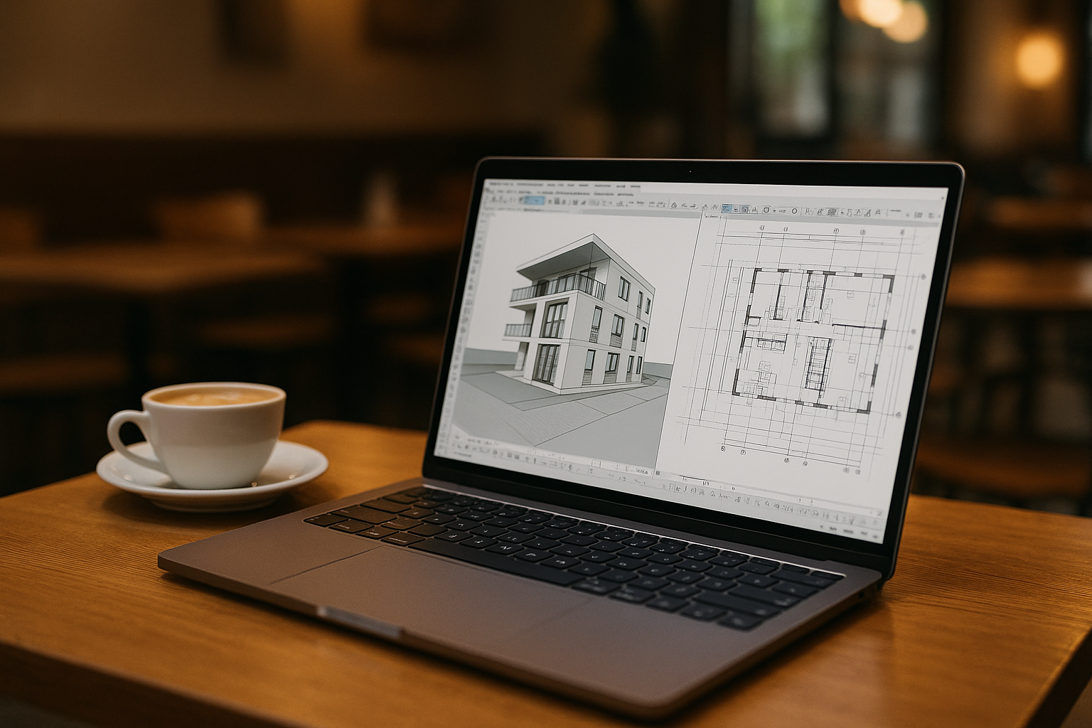 Archicad Online Access When Local Installs Fail - modern laptop with Archicad in café