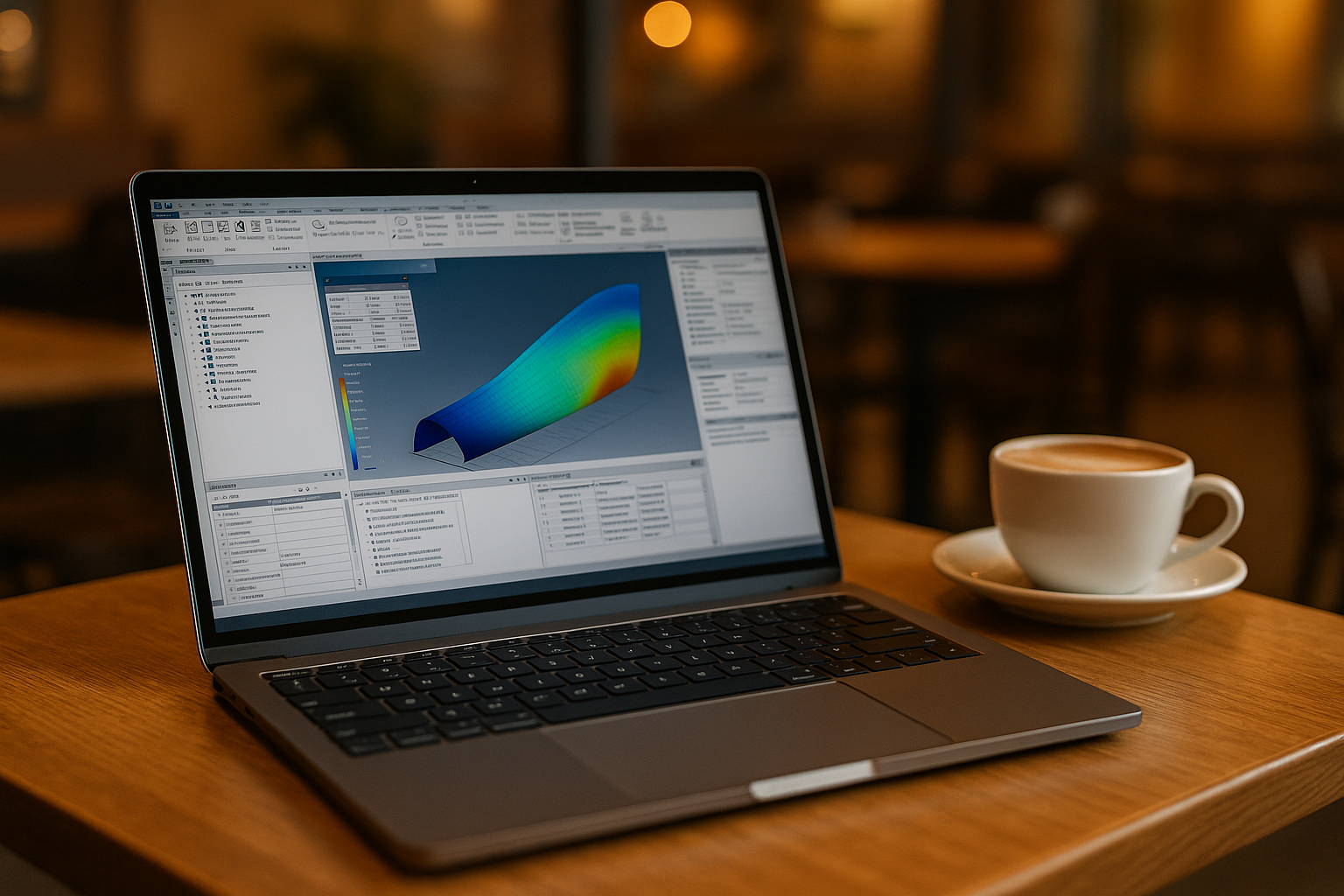 When You Need Ansys Software But Can’t Install It - modern laptop with professional desktop software in café